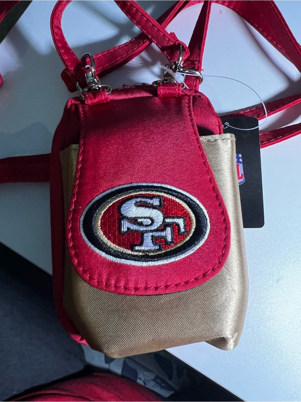NFL San Francisco 49ers Red and Gold Crossbody Bag